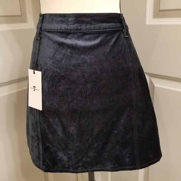 7 For All Mankind Velvet Button Front Mini Skirt - Picture 4 of 10